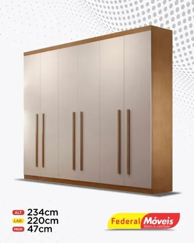 Guarda Roupa 100% MDF 6 Portas 4 Gavetas Mega Oferta Novo