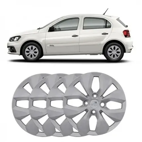 Jogo 4 Peças - Calota Aro 14 - Volkswagen Gol G6 2015 - Grid