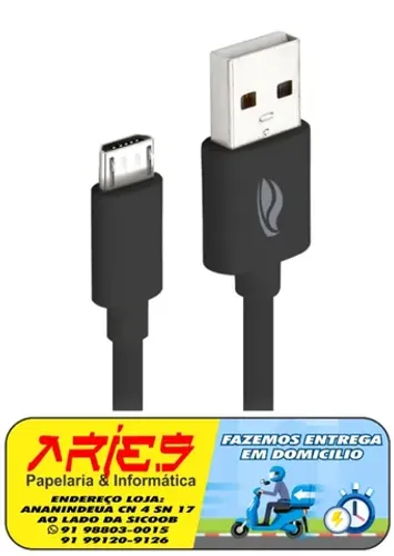 cabo micro usb 1 metro 2a carga e dados c3tech cb-m10bk