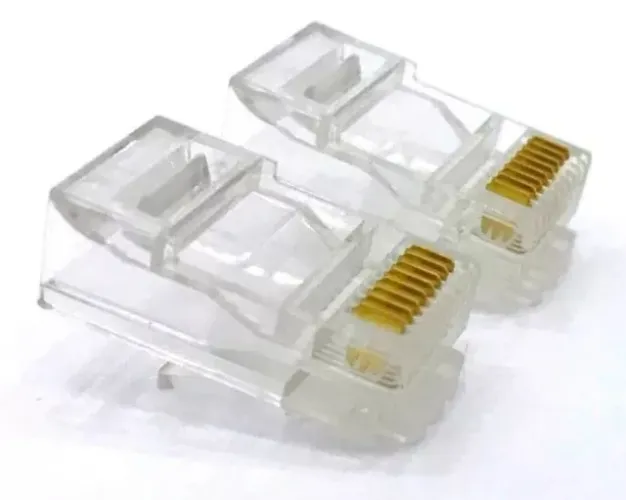 Conectores 10 Rj45 Cat5 Cabo Rede Lan Plug Ethernet Arduino Automação COD-CP278