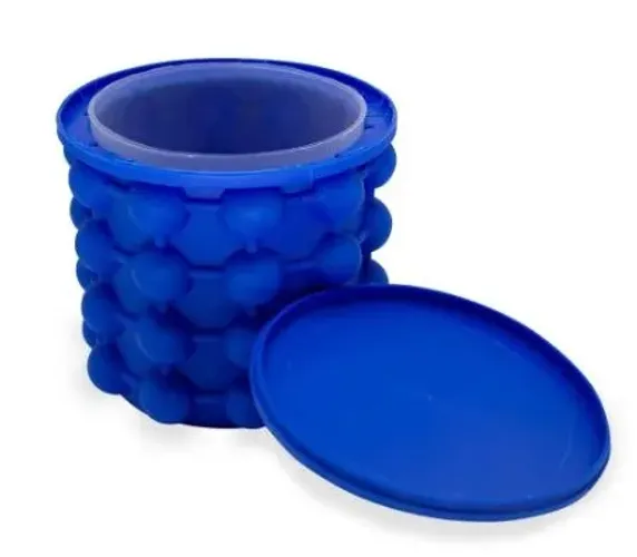 Balde de Silicone Para Fazer Gêlo em Cubos Azul Novo 40