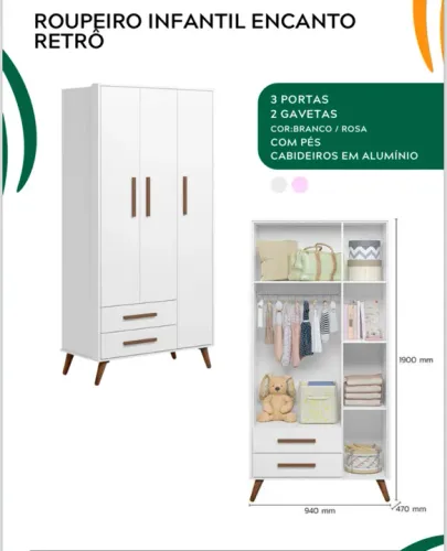 GUARDA ROUPA INFANTIL R$ 670,00