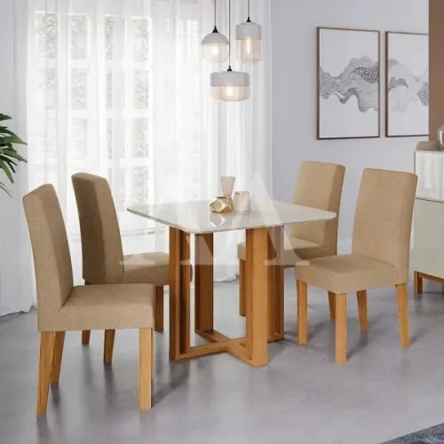 O Conjunto de Mesa Flora com 4 cadeiras Maia da