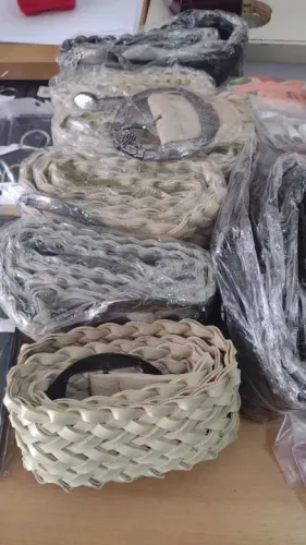 Cinto de couro trançado