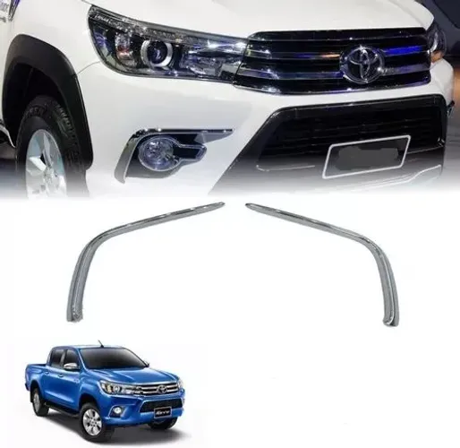 Aplique cromado farol de milha Toyota Hilux 2016 a 2024 Original