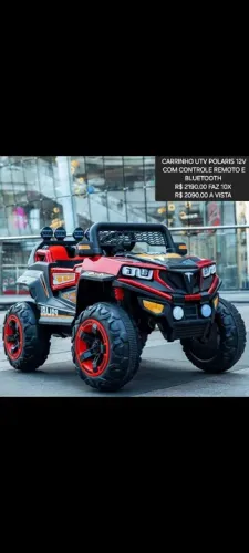 CARRINHO ELÉTRICO INFANTIL 12V POLARIS COM BLUETOOTH E CONTROLE REMOTO