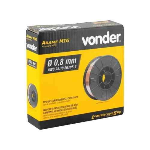 Arame Solda Mig 0.8mm Carretel Com 5kg Vonder