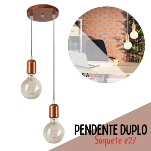 pendente duplo vintage retro industrial e27 voltagem 110v/220v _ cs51