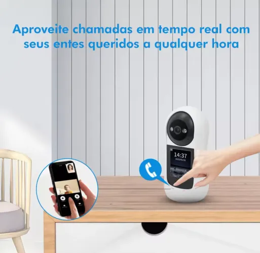 Câmera monitoramento Interno Vídeo Chamada 