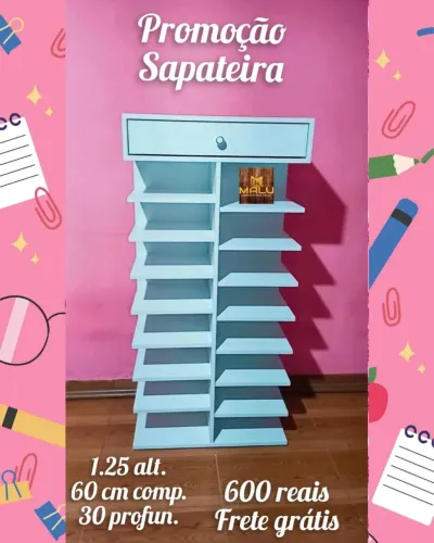 Sapateira Promocional Azul com Frete Grátis