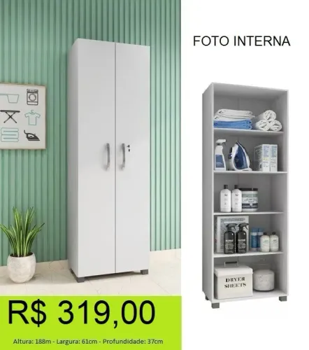 Multi uso duas portas com amplas prateleiras - Parcelamos S/juros