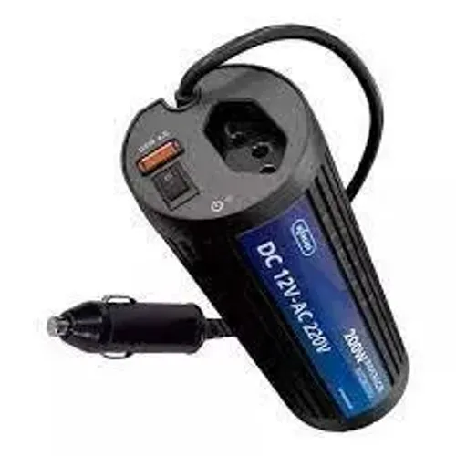 Inversor Automotivo Veícular 60hz 200w 12v/110v Usb 3.0