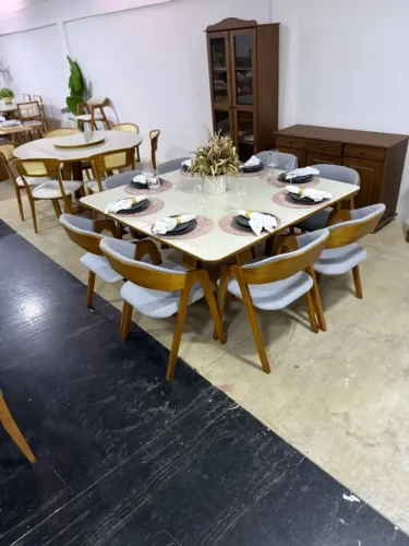 Mesa de Jantar 1.50x150 com 8 cadeiras poltrona - Lançamento