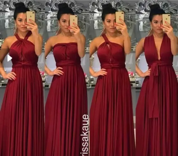 Vestido longo vinho