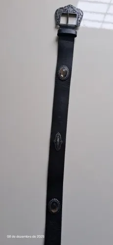 Cinto de couro preto