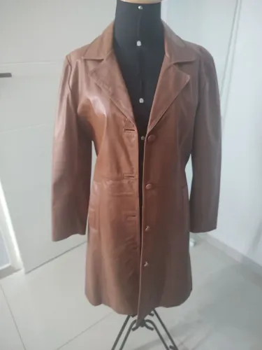 Casaco Blazer Couro Caramelo M