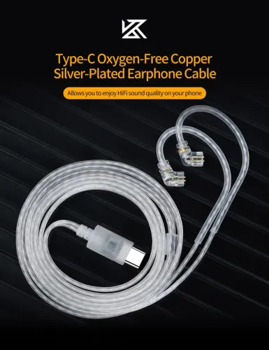 Cabo para fone de ouvido Type-C KZ Oxygen-Free Copper
