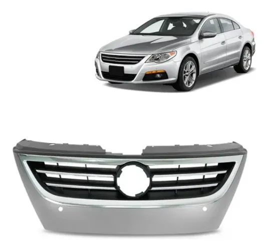 Grade Radiador Passat Cc 2011 A 2014 Moldura Cromada C Furo