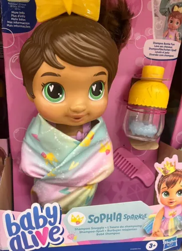 Baby alive nova na caixa Sophia sparkle shampoo