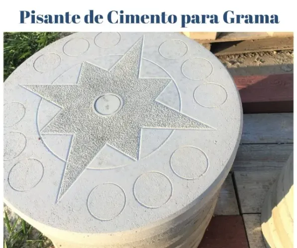Pisante de Concreto Redondo Decorado