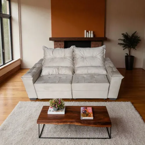 Sofá Moderno de 2 Lugares Retrátil e Reclinável