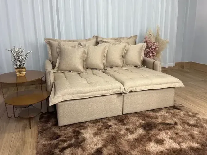 Sofá Cama 1.80m 2 Lugares No Linho