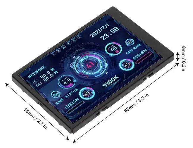 Mini tela De 3,5 Polegadas, Usb Tipo C, Ips, PC gamer Informações do hardware