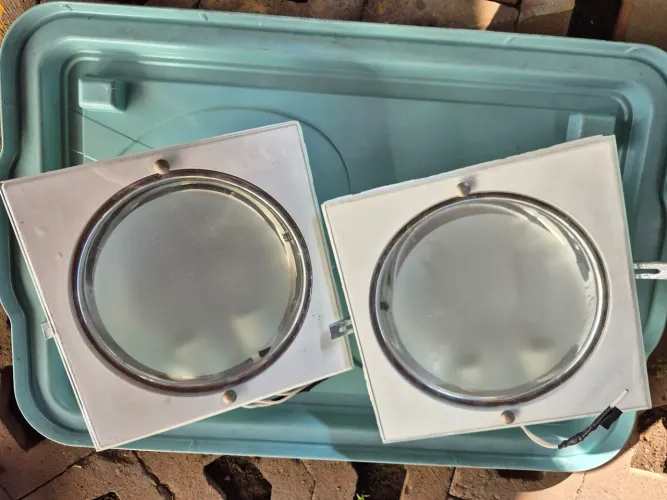Kit 2 Luminárias quadradas embutir com lente de vidro p/ Lâmpadas de E27 