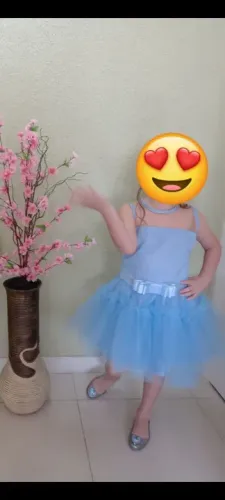 Vestido de Tule Azul para Menina