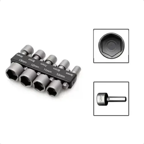 KIT DE SOQUETES 9 PECAS 5 A 13 MM