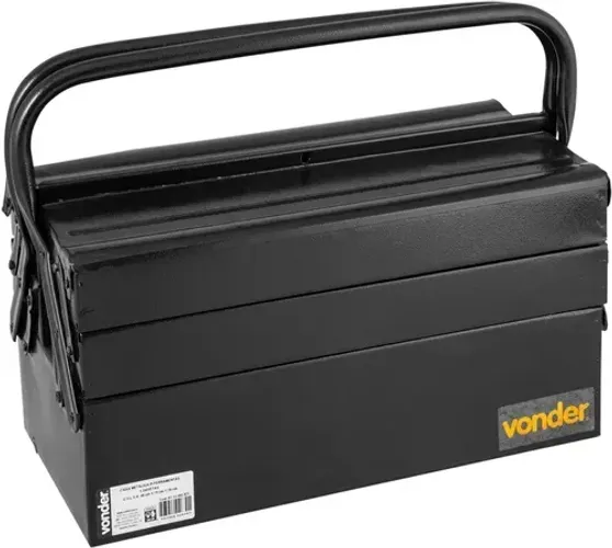 Caixa metálica sanfonada para ferramentas, com 5 gavetas, 40 cm x 19 cm x 20 cm, vonder