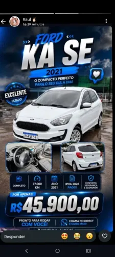 Ford KA 1.0 Se/se Plus Tivct Flex 5P 2021