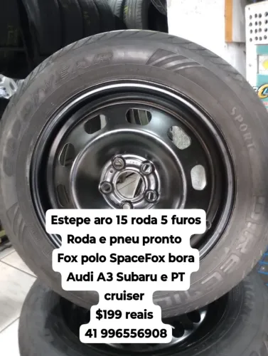 Estepe aro 15 roda 5 furos Fox polo SpaceFox bora Audi A3 Subaru e PT cruiser 