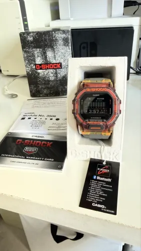 Casio G-SHOCK GBD-200 ?Transparent Orange? - Novo, Completo na Caixa