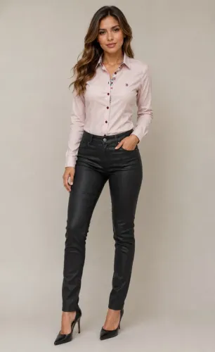 Calça Skinny Corino Sintético Preta 