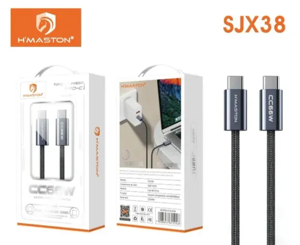 HMaston SJX38 Cabo Carregador Turbo 66w Usb-c Tipo C - Comprimento de 2 metros