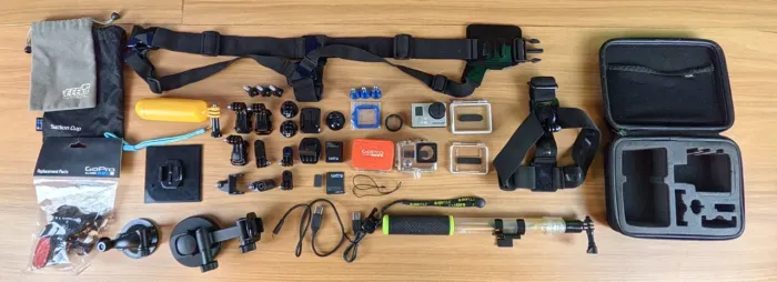 GoPro Hero3+ Kit Completo com Dezenas de Acessórios Originais