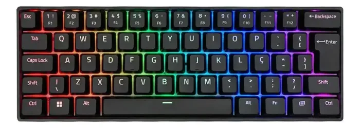 Teclado Mecânico Akko 3061S Preto 60% ABNT2 Switch Orange RGB USB-C