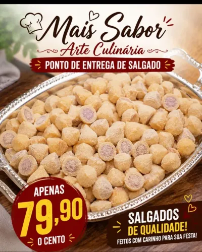 Pronta entrega salgados médio 35 reais 10 unidades
