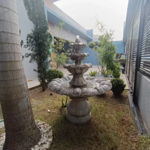 Fonte Concha para Jardim em Cimento - 3 Andares