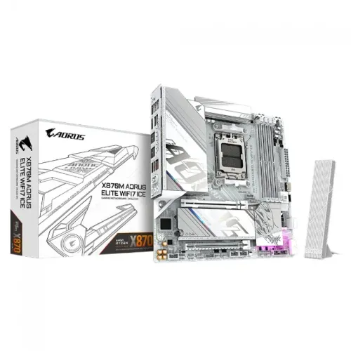 Placa Mãe Gigabyte X870M AORUS ELITE WIFI7 ICE AM5 M-ATX DDR5 [nova]