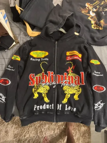 Moletom Pacsun Subliminal Racing Full Zip Hoodie