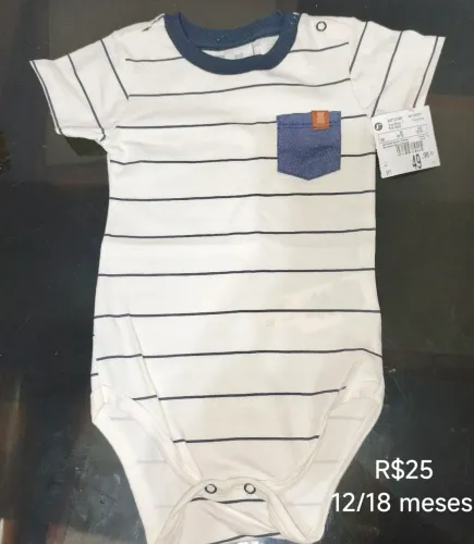 Novo! Body bebê menino 12/18m Renner