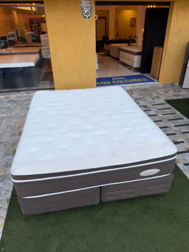 Colchão Box QUEEN SIZE MAXFLEX LÁTEX SEMINOVO TOP- ENTREGO 