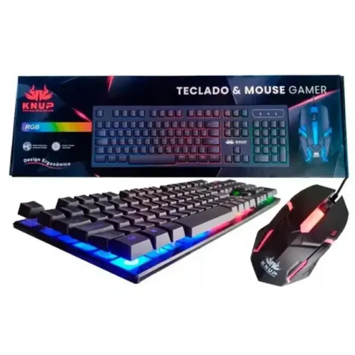 Teclado e Mouse Gamer RGB Knup KP-115 *NOVO*