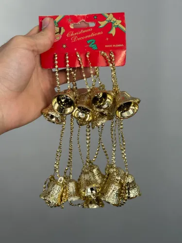 cordão de sinos dourados para árvore de natal