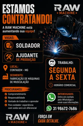 Estamos contratando soldador montador , ajudante geral