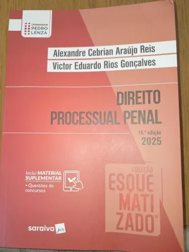 Livro Direito Processual Penal, Coleção Esquematizado, 14a edição. Pedro Lenza.