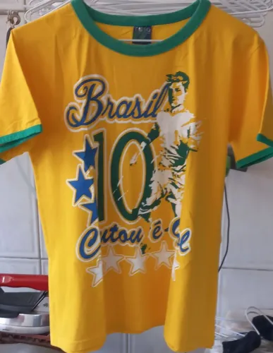 Camisa Brasil Feminina Comemorativa Chutou é Gol Tam M Amarela