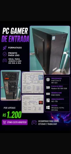 PC GAMER i3 9th gen 8gb ram HD de 1TB